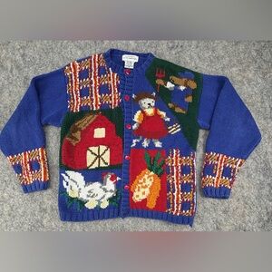 Alexandra Bartlett | Sweater Cardigan | Apple Orchard |Farm | Hand Knit | Size S